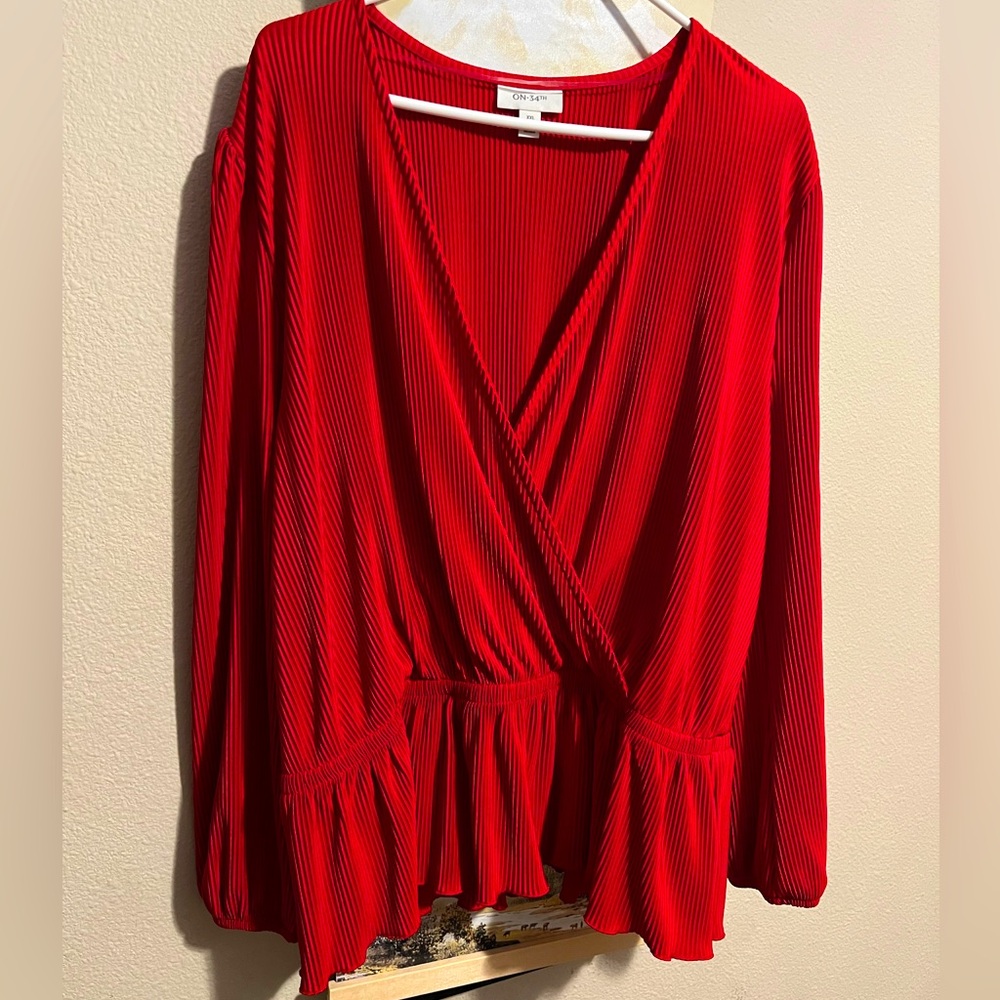 On 34th
Women's Plissé Surplice-Neck Peplum Top, Created for Macy's